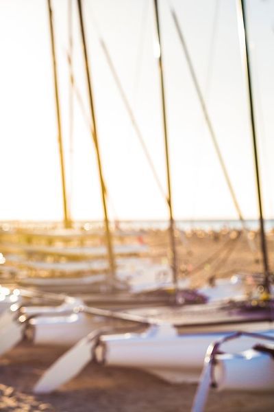 Canary Islands-Fuerteventura Island-Morro Jable-Playa del Matorral beach-sailboats